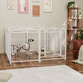 Dog Playpen Indoor 32 inch 8 Panels Metal Dog Pen Pet Dog Fence Outdoor Exercise Pen with Doors, Heavy Duty Dog Fence Puppy Pen for Large Medium Small