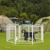 Dog Playpen Indoor 32 inch 8 Panels Metal Dog Pen Pet Dog Fence Outdoor Exercise Pen with Doors, Heavy Duty Dog Fence Puppy Pen for Large Medium Small