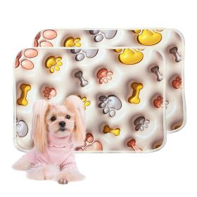 Qeils Reusable Puppy Pads, Washable Pee Pads for Dogs 2 Pcs 18"x24" 3D Printed Super Absorbent Leakproof Dog Training Pads, Non-Slip Potty Pads for Wh (colour: Dog Claw, size: 18"*24"(2 Pcs))